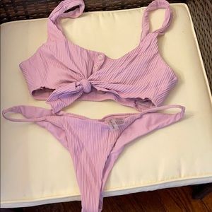 Beach bunny sage knot top and skimpy bottom bikini